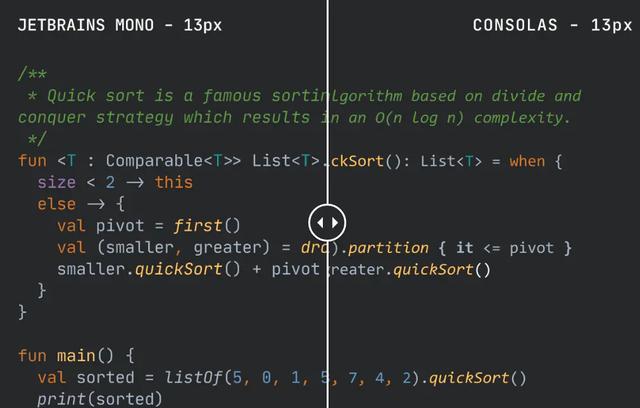 真香！JetBrains 推出编程字体 Mono，开源免费可商用