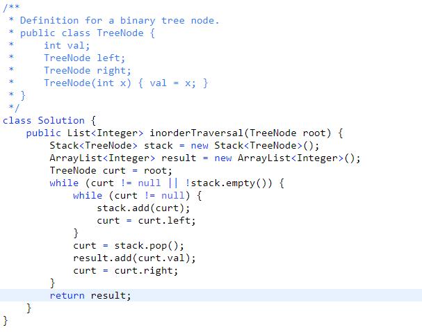 每天一算法：「树」中序遍历二叉树